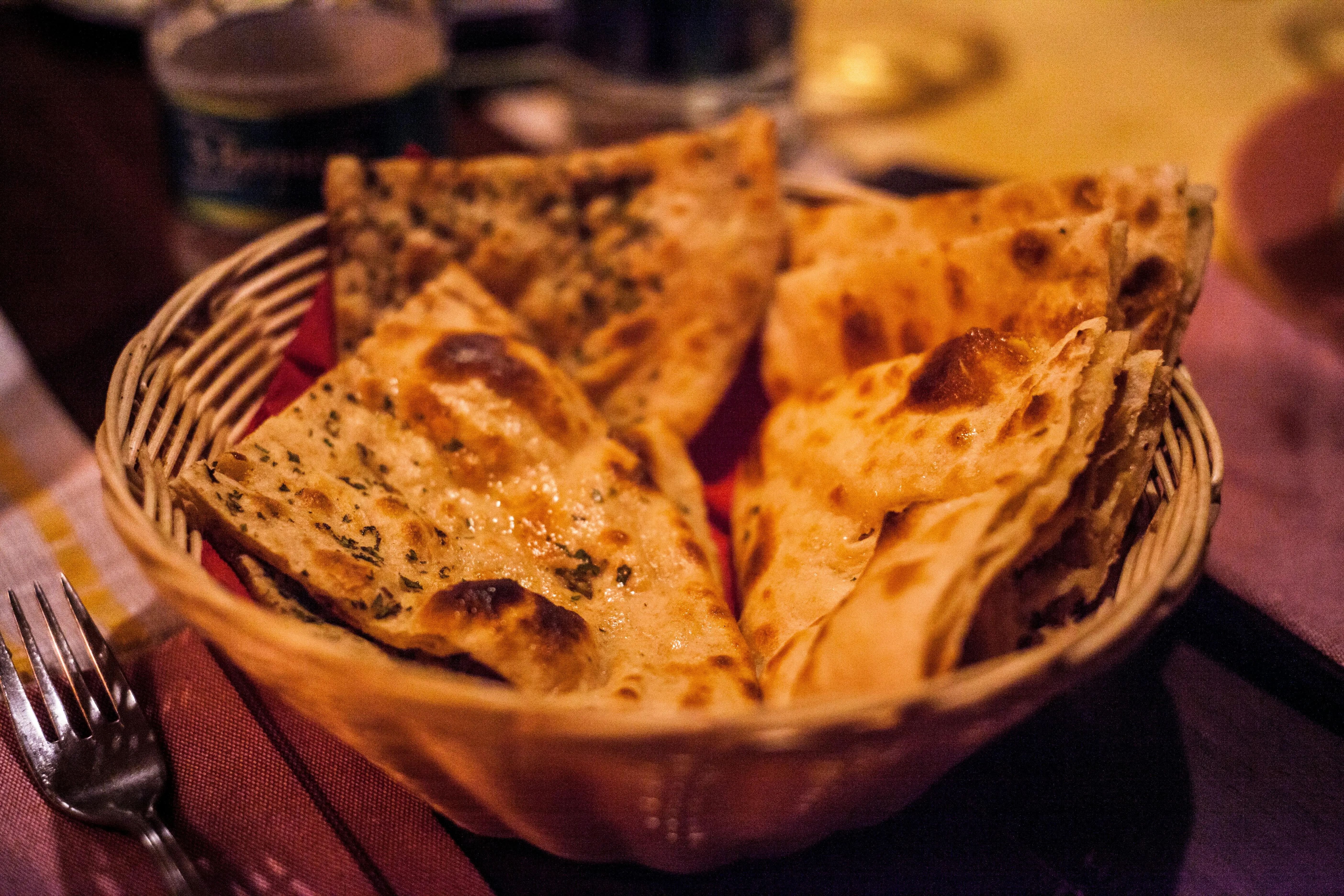 Garlic Naan at Y Not Indian Bar & Bistro in Edmonton